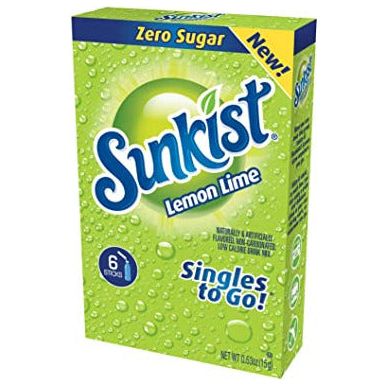 sunkist lemon lime single to go 15gr
