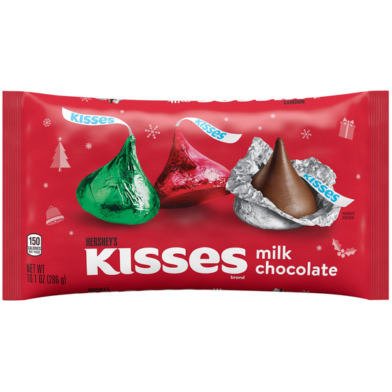 Hershey Kisses Milk Chocolate Red/Green/Silver 221gr