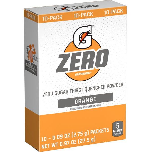 gatorade g-zero powder orange (10 pks)