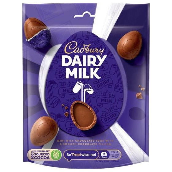 Cadbury Dairy Milk Mini Filled Eggs Bag 77gr (UK)