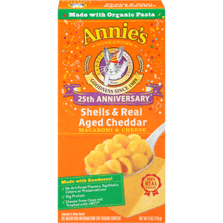 Annie's Shell & Aged Cheddar with organic pasta 170gr