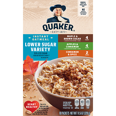 Quaker Instant Low Sugar Variety Oatmeal 8pks (328gr)