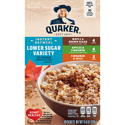 Quaker Instant Low Sugar Variety Oatmeal 10pks (328gr)