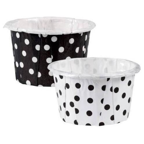 Wilton Nut Cup White & Black Dots 16pcs