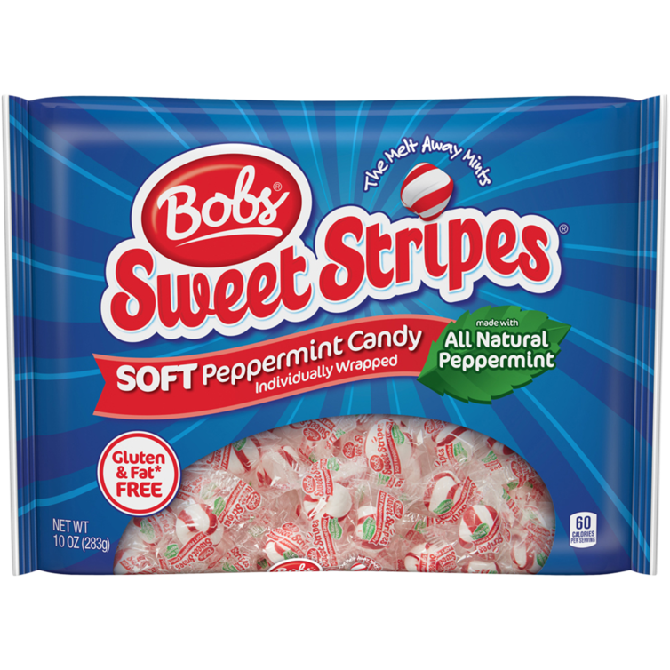 Bob's Sweet Stripes Soft Peppermint Candy Bag 283gr