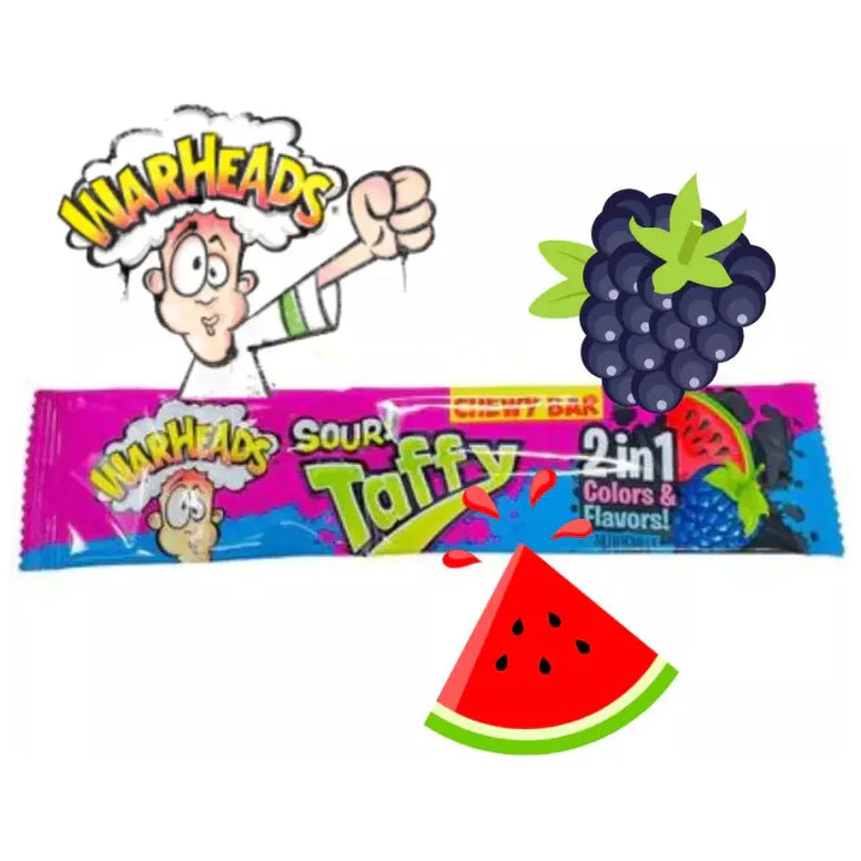 Warheads Sour Taffy 2in1 Blueberry Watermelon 42gr